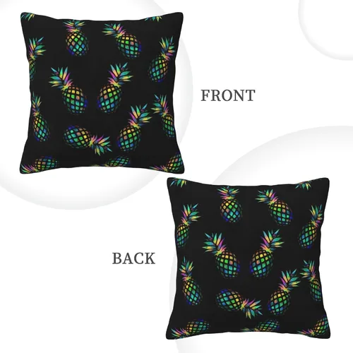 Vista 5 de Funda de almohada decorativa de piñas al revés, fundas de cojín cuadradas estándar para sofá, sala de estar, cama, 18 x 18 pulgadas, color rosa