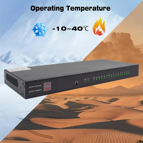 Vista 13 de Fuente de alimentación de montaje en rack de 1U 12V 20A de 18 canales - Salida de CC distribuida de 12 V 3-5 A con fusible de reinicio, cable de CA