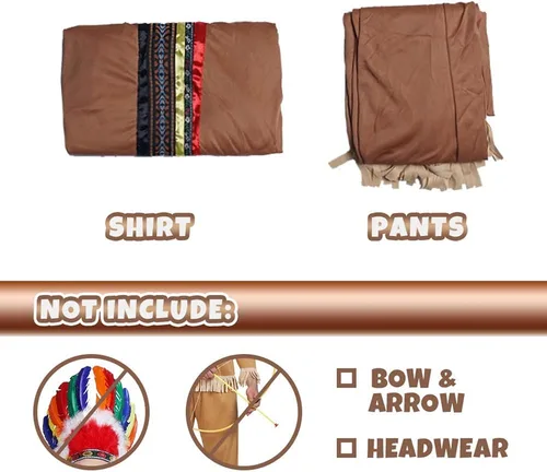 Vista 7 de EraSpooky Disfraz indio para hombre, disfraz de nativo americano, para hombre y mujer, adulto, Halloween