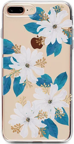 Vista 12 de Casely Funda para iPhone 6/7/8 Plus Bosque floral Flor de cerezo rojo Diseño clásico ultra delgado Flor de cerezo rojo floral