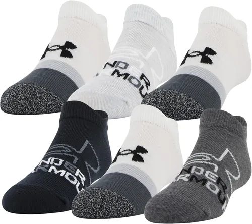 Vista 100 de Under Armour Calcetines ligeros invisibles Essential 2.0 para niños (paquete de 6)