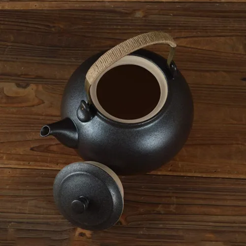 Vista 3 de LIOONS Hervidor de té de grado alimenticio, tetera creativa de moda, silbato de cerámica, tetera de fuego directo para el hogar, tetera de gran