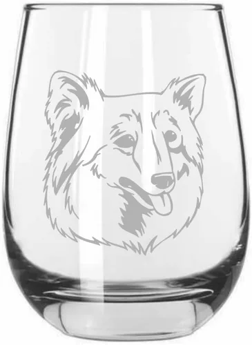 Vista 41 de Shar Pei (chino) - Vaso de vino sin tallo grabado para perro, 15.25 onzas