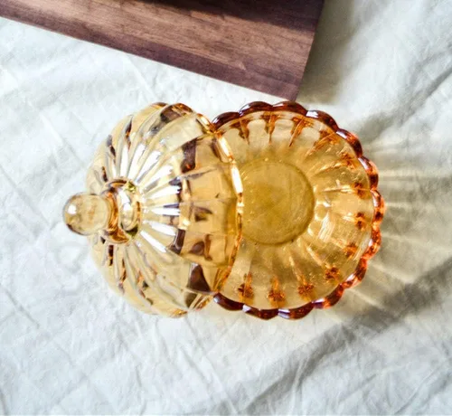 Vista 6 de FUYU Tarro de caramelo de cristal de calabaza Caja de aperitivos Tarro de almacenamiento de vidrio