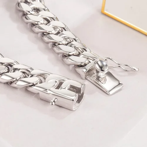 Vista 5 de Pulsera de plata de ley 925 maciza de eslabones cubanos de Miami para hombre, de 0.47 pulgadas, rectangular, 7, 7.5, 8, 8.5, 9, 9.5, 10 pulgadas