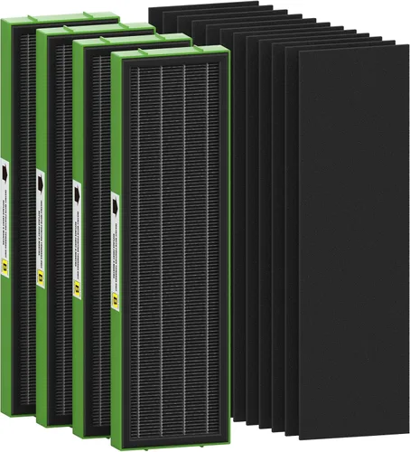 Vista 9 de Filtro B de repuesto HEPA transparente de humo compatible con AC4825 AC4300 AC4800 AC4900 AC4850, 2 filtros HEPA verdaderos y 6 prefiltros de carbón