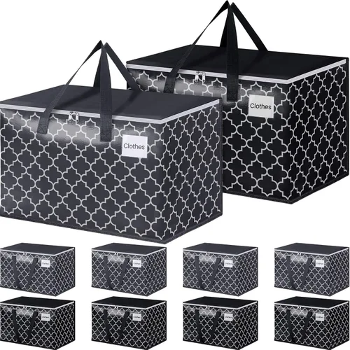 Vista 9 de Bolsas de mudanza extra grandes, bolsas de almacenamiento resistentes con cremallera superior y asas resistentes, suministros de mudanza