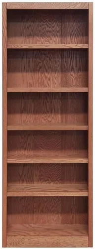 Vista 6 de Home Square Juego de estantería de madera maciza de 84 pulgadas con seis estantes, juego de 2, en roble seco