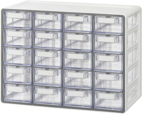 Vista 11 de Blue Ginkgo Gabinete grande de 12 cajones, organizador transparente apilable para hardware, cuentas, ladrillos de plástico, oficina y almacenamiento