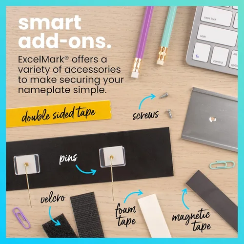 Vista 8 de ExcelMark Placa de identificación grabada personalizada de 2 x 8 pulgadas con esquinas cuadradas