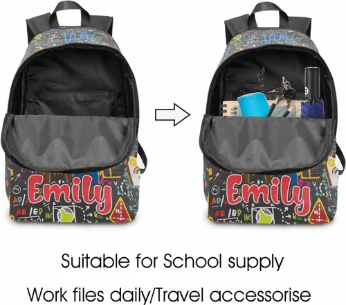 Vista 4 de Texto personalizado Elefante desgaste gafas mochila mochila mochila casual Daypack bolsa para mamá niñas, color86-4, Mochilas Daypack