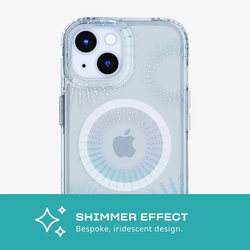 Vista 8 de Tech21 Evo Sparkle - Funda para iPhone 16e y 15, compatible con MagSafe, funda de protección contra impactos, color lunar