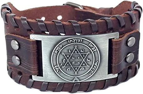 Vista 2 de Nueva pulsera de cuero de israel Estrella judía de DavidMagen David Judaica