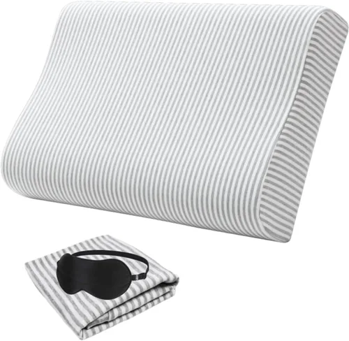 Vista 6 de Funda de almohada para almohada de cuello de espuma viscoelástica, funda de almohada de algodón suave con cremallera, protector de almohada
