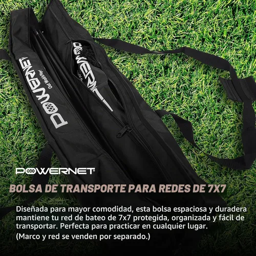 Vista 4 de PowerNet 7x7 FT Baseball & Softball Net Replacement Parts, Replace 7x7 FT Frame, Net Only or Carry Bag, Metal Frame and Fiberglass Poles, Durable