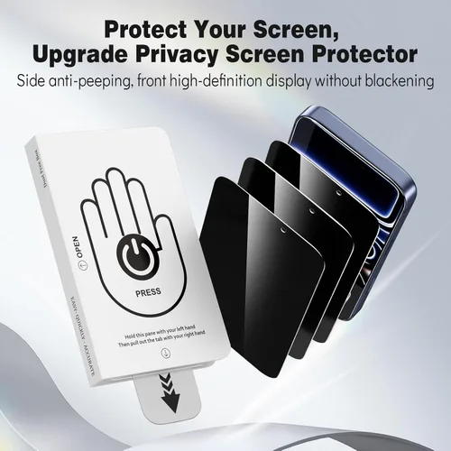 Vista 9 de [Paquete de 3+3] Protector de pantalla de privacidad para iPhone 17 Pro y protector de lente de cámara Transparente HD Vidrio templado 9H
