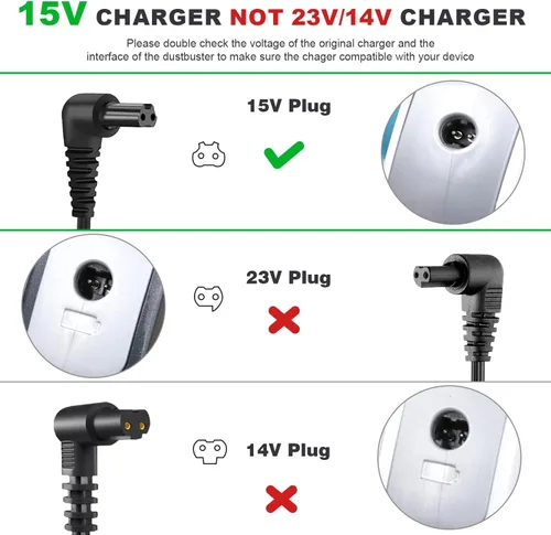 Vista 4 de Cargador de 15 V para Black and Decker 90627870 Dustbuster Aspiradora de mano HHVI315JO42 HHVI320JR02 HFVB320J27 HLVA320JS10 S003AQU1500015 Negro