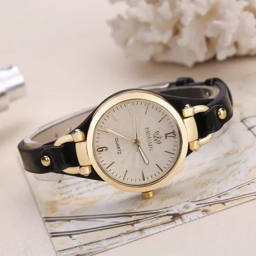Vista 2 de Weicam Relojes Whloesale para mujer, esfera redonda, correa de cuero, analógico, cuarzo, 6 uds
