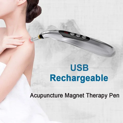 Vista 3 de Winnes Bolígrafo de acupuntura electrónico de accupresión, recargable por USB, para alivio del dolor, Meridianos eléctricos, bolígrafo masajeador