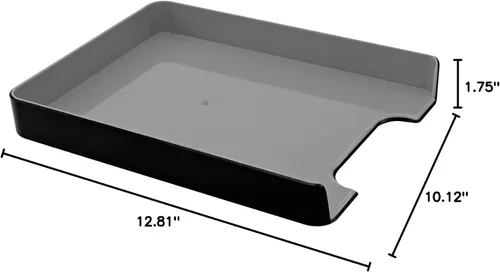 Vista 5 de Advantus Fusión bandeja para cartas, 12 13/16"H x 1 3/4"W x 10 1/8"D, Negro/Gris