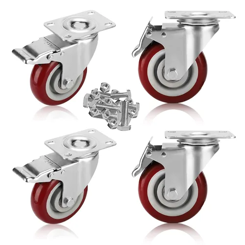 Vista 10 de Ruedas giratorias PRITEK RED