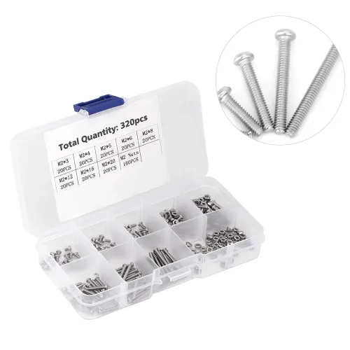 Vista 3 de Walfront 320pcs M2 Tornillos de máquina Set sujetadores herramienta de refuerzo para laptop/disco duro/teclado/teléfono/PC, sujetador