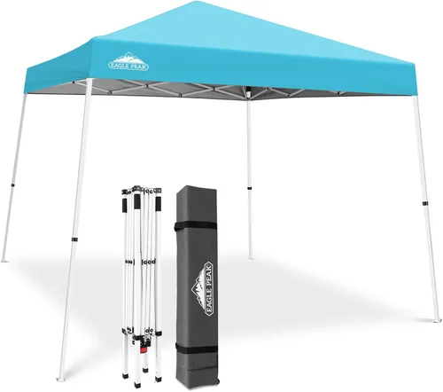 Vista 14 de Eagle Peak - Pérgola plegable (10.0 x 10.0 pies), patas inclinadas, de tela, para exteriores, fácil de montar, Negro