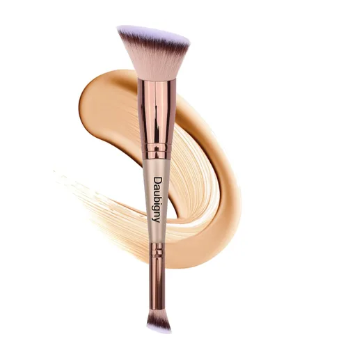 Vista 9 de Daubigny Brochas de maquillaje de doble punta, cepillo corrector perfecto para cualquier aspecto, cepillo de lujo premium redondeado cónico