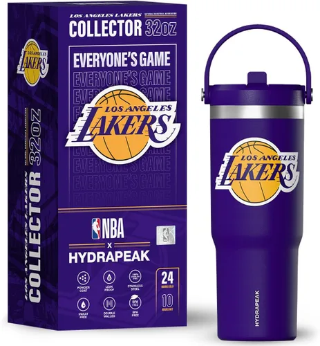 Vista 16 de Hydrapeak Boston Celtics Nomad - Botella de agua aislada de acero inoxidable a prueba de fugas con asa de agarre flexible y tapa de pajilla, edición