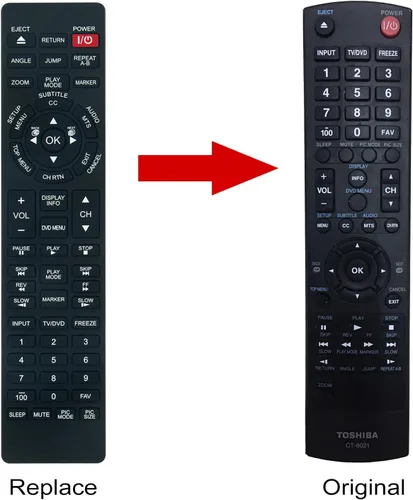 Vista 3 de ALLIMITY CT-8021 - Mando a distancia reemplazado para Toshiba LCD TV/DVD Combo Modelos 19SLV411U 32SLV411U 24SLV411U