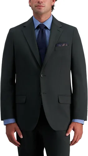 Vista 9 de Haggar Pantalones y Chaquetas de Traje por Separado Jmh Premium Stretch de Corte Entallado para Hombres Negro Sólido