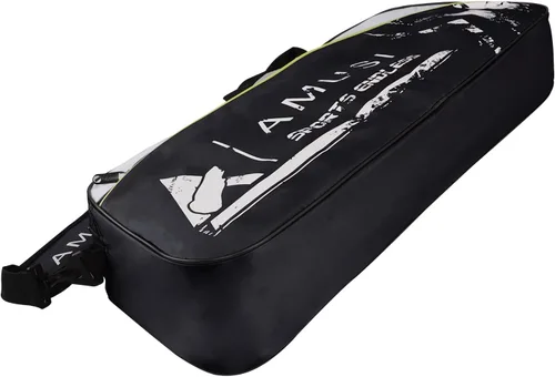 Vista 4 de Bolsa de raqueta de bádminton de tenis con capacidad para 3 – 4 unidades, con compartimento para zapatos y bolsillo lateral para hombres y mujeres