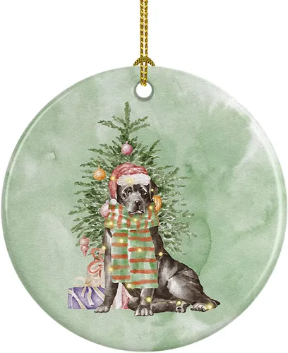 Vista 70 de Caroline's Treasures Bulldog, Bulldog inglés #2 y árbol de cerámica adorno colgante para árbol de Navidad, decoración colgante para el hogar