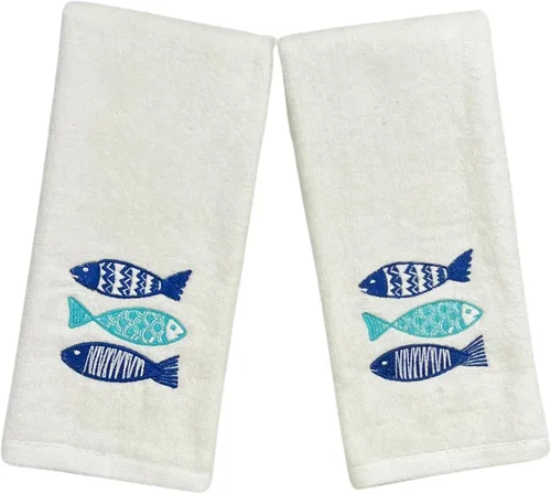 Vista 10 de Serafina Home Toallas de mano náuticas para huéspedes: Coastal Love Anchors The Soul, 2 piezas suaves y absorbentes