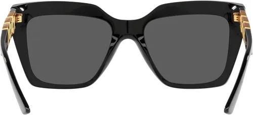 Vista 4 de Versace Gafas de sol para mujer, marco negro, lentes gris oscuro, 2.205in