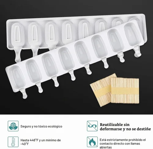 Vista 5 de Molde de silicona reutilizable de grado alimenticio para helados congelados, dulces, postres, moldes para tartas de helado, moldes de chocolate 3D 1