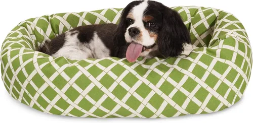 Vista 14 de Cama para perro de bagel Sherpa de bambú negro de 24 pulgadas