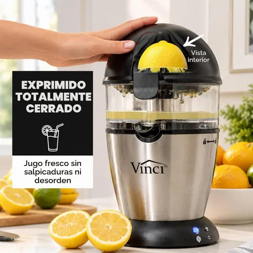 Vista 3 de Vinci Exprimidor Eléctrico de Cítricos Manos Libres, Máquina Exprimidora de 1 Botón, Exprimidor de Naranja Lima Pomelo Limón, Exprimidor de Naranja