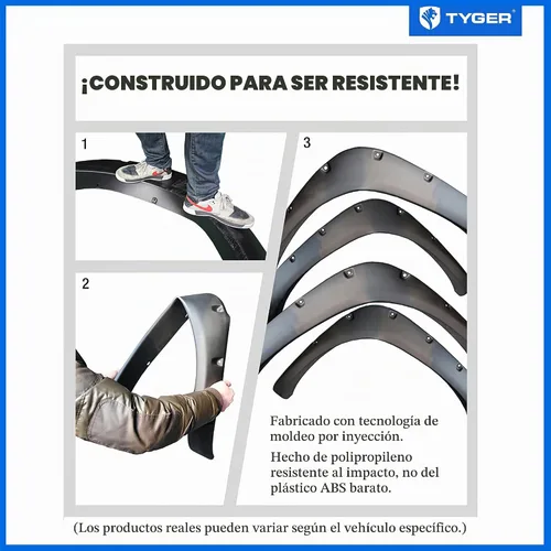 Vista 8 de Tyger Auto Fender Flare compatible con Ford F-150 2004-2008 (excluye Heritage); Lincoln Mark LT Fleetside 2006-2008, estilo remachado de pernos