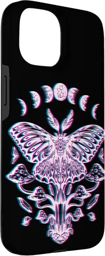 Vista 3 de Funda Glitch para iPhone 15 Glitch Lunar Moth Fases Cristales Setas