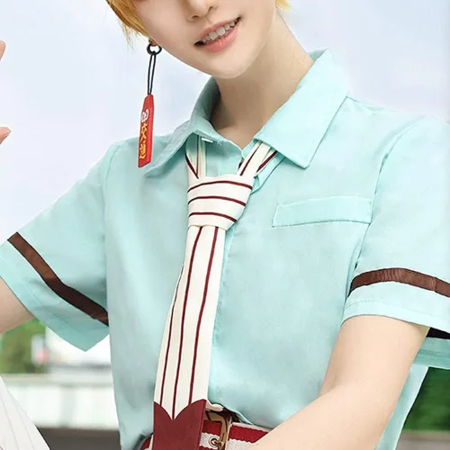 Vista 6 de Hanako Kun - Disfraz de cosplay de Minamoto Kou Mitsuba, uniforme de cosplay con peluca