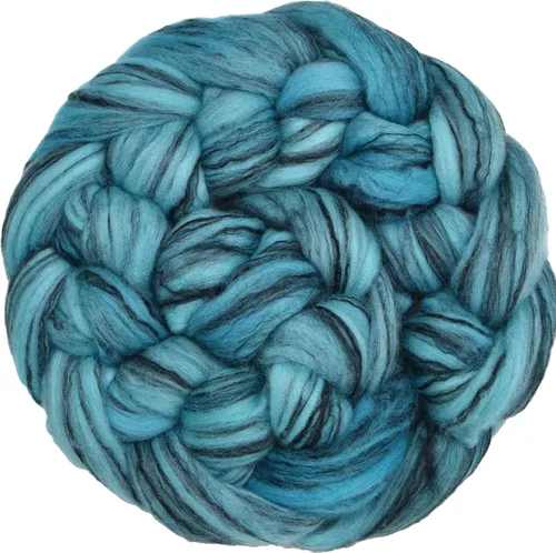 Vista 26 de Teñido a mano Superfino Merino Tencel Roving para hilar y fieltro. Albaricoque 1oz