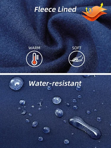 Vista 4 de MELOO Pantalones con forro polar para mujer pantalones deportivos resistentes al agua cintura alta pantalones térmicos para invierno senderismo