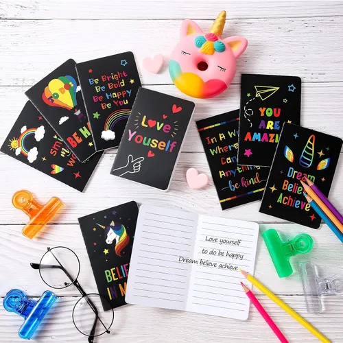 Vista 4 de 24 cuadernos inspiradores a granel, bonitos cuadernos motivacionales, cuadernos de bolsillo pequeño con forro positivo inspirador para el hogar