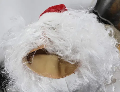 Vista 7 de HENGYUTOYMASK Máscara realista de látex de Papá Noel, disfraz de Navidad, cosplay, barba blanca, máscara roja, máscara de fiesta para adultos