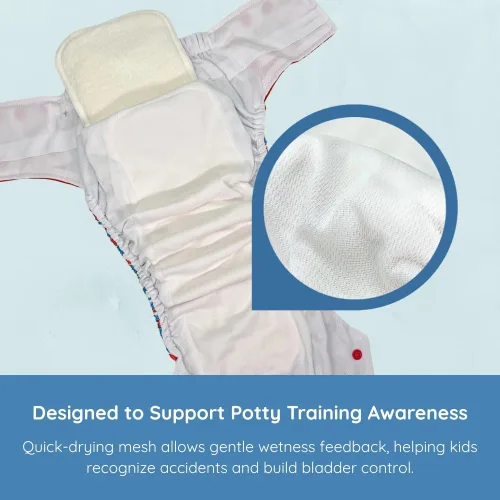 Vista 7 de EcoAble Pañal de entrenamiento reutilizable para ir al baño con inserto, pantalones de entrenamiento de tela diurna para niños pequeños y niños