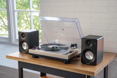 Vista 11 de Crosley KT100BT-CP - Sistema estéreo de tocadiscos Bluetooth con altavoces, champán