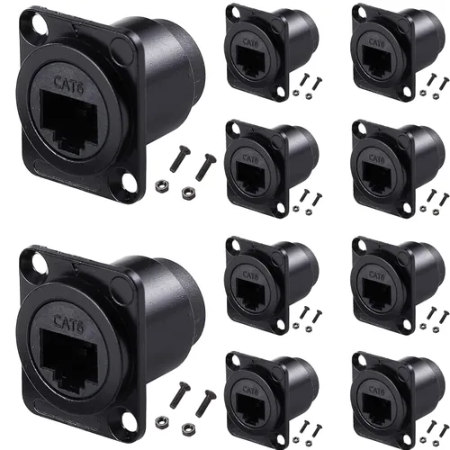 Vista 8 de PENGLIN Acoplador del soporte del panel 2PCS RJ45, conector hembra