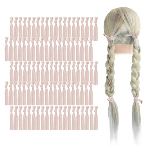 Vista 30 de MEEDEE Paquete de 100 lazos para el cabello, color negro, sin pliegues, nudos suaves para mujeres, sin daño, adecuado para colas de caballo, yoga