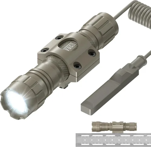 Vista 10 de Feyachi FL22 linterna táctica de 1200 lúmenes con luz led M Lock montaje con riel Ar linterna con interruptor de presión